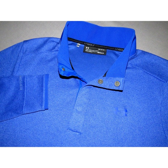 Under Armour Other - Under Armour Cold Gear GOLF Blue Knit Collared Snap Athletic Jacket Men's Large‎